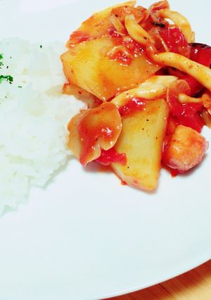 鮭のムニエルとしめじのトマトソースかけ-レシピのメイン写真