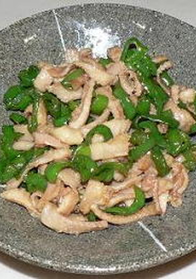 鶏皮とピーマンの炒め煮-レシピのメイン写真