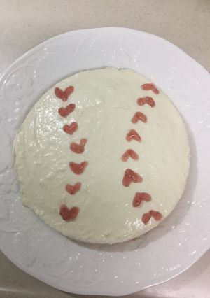 野球ボールのレアチーズケーキ☆誕生日にも-レシピのメイン写真
