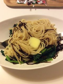 簡単 小松菜と昆布和風パスタ-レシピのメイン写真