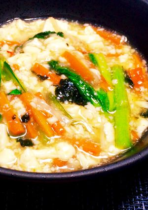 海苔薫るあんかけ豆腐とじ-レシピのメイン写真