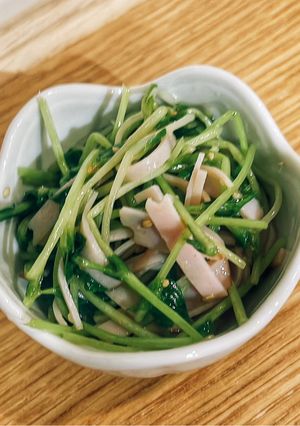 豆苗とハムのやみつき塩ナムル-レシピのメイン写真
