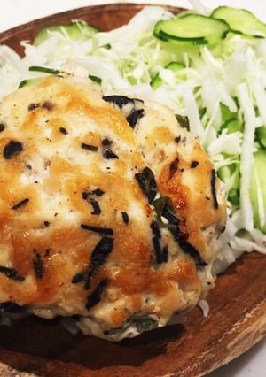⁂糖質制限⁂鶏胸肉のひじき入りハンバーグ-レシピのメイン写真