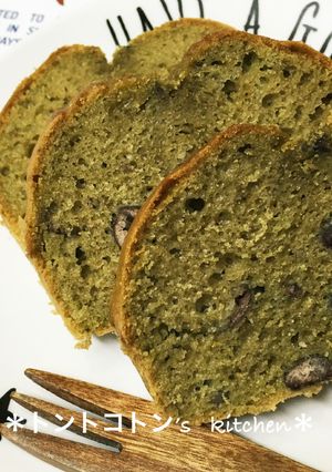 ♡簡単HMで抹茶あずきパウンドケーキ♡-レシピのメイン写真