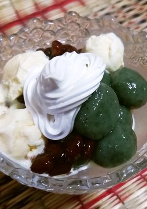 ホイップマリームたっぷり白玉あんみつ-レシピのメイン写真