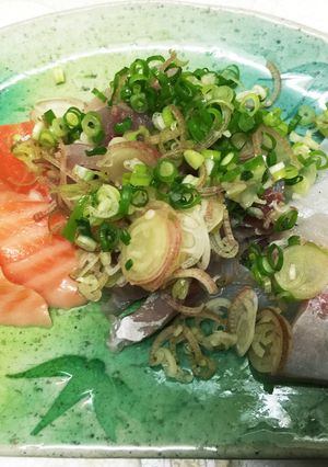 刺身三点盛りと薬味-レシピのメイン写真