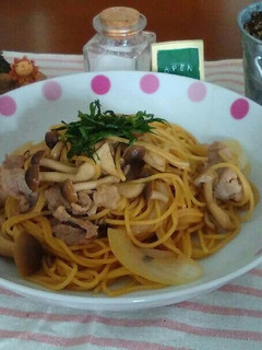 日曜のランチ♪豚肉としめじの和風パスタ♪-レシピのメイン写真