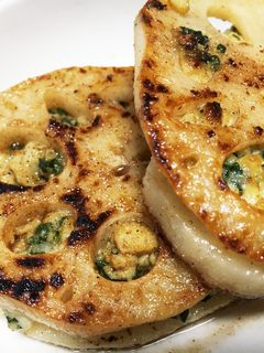 大葉が香る♬エビのれんこんはさみ焼き☆-レシピのメイン写真