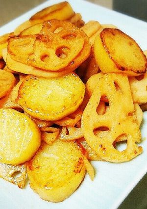 れんこんとじゃが芋のバター炒め-レシピのメイン写真
