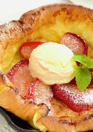 ダッチベイビー♡簡単りんごコンポート添え-レシピのメイン写真