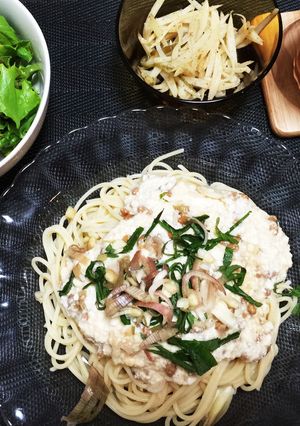トロトロ納豆豆腐クリームパスタ-レシピのメイン写真