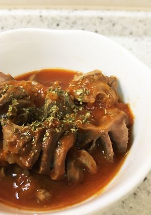 まるでウインナー☆砂肝のトマトソース煮-レシピのメイン写真