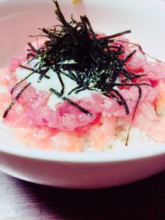 マグロとサーモンのふわっとどんぶり-レシピのメイン写真