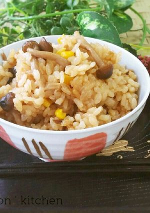 ツナとコーンの♥バター醤油炊き込みご飯-レシピのメイン写真