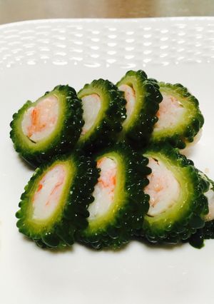 レンジで簡単！ ゴーヤの蟹カマ詰め-レシピのメイン写真