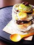 簡単和カフェ♡小倉カップビスケットケーキ