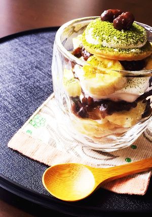 簡単和カフェ♡小倉カップビスケットケーキ-レシピのメイン写真