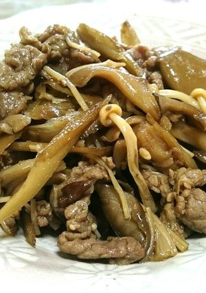☆繊維たっぷり！ごぼうときのこで牛肉煮☆-レシピのメイン写真