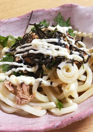 1人のお昼に 簡単ツナしそうどん-レシピのメイン写真