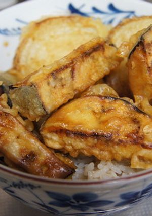 ★茄子と玉葱の天丼-レシピのメイン写真