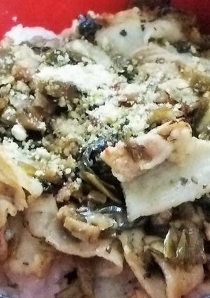 【簡単】豚高菜炒めの粉チーズフリフリ丼-レシピのメイン写真