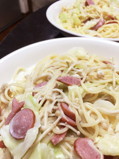 キャベツとソーセージのスープパスタ-レシピのメイン写真