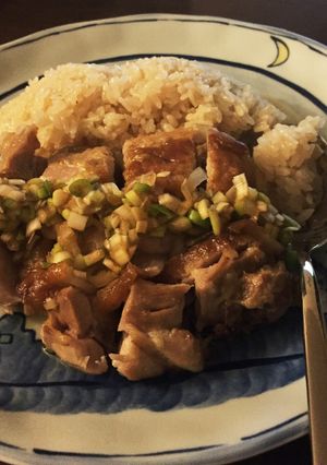 簡単！ネギソースのチキンのせライス♪-レシピのメイン写真