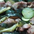 塩豚と冷蔵庫の野菜の魚焼きグリル焼き