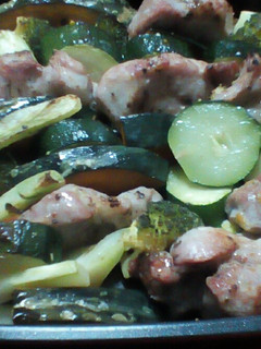 塩豚と冷蔵庫の野菜の魚焼きグリル焼き-レシピのメイン写真
