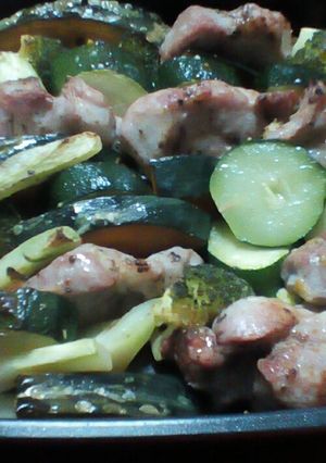 塩豚と冷蔵庫の野菜の魚焼きグリル焼き-レシピのメイン写真
