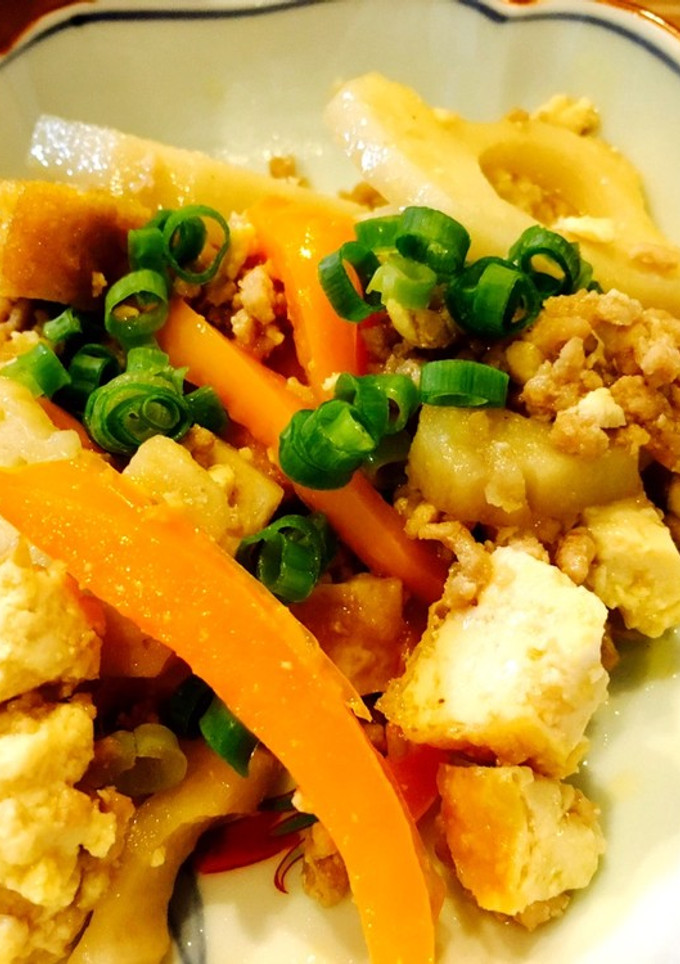 厚揚げ・レンコンの挽肉生姜甘炒め-レシピのメイン写真