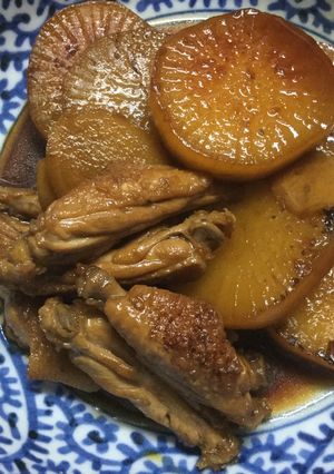 鶏のスペアリブと大根の甘辛煮-レシピのメイン写真