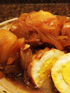 焼豚のタレじゃがいもと玉ねぎと卵の煮物♪-レシピのメイン写真