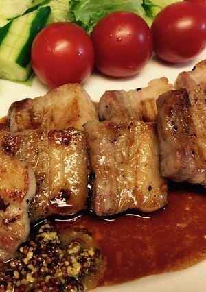 簡単!豚バラ肉のバルサミコソース風。-レシピのメイン写真
