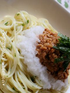 くるみ納豆♡おろし冷製パスタ-レシピのメイン写真
