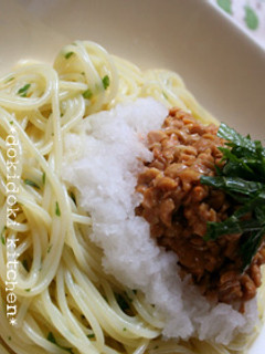 くるみ納豆♡おろし冷製パスタ-レシピのメイン写真