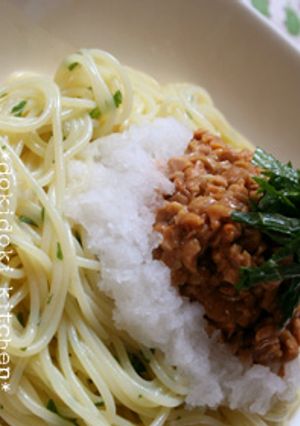 くるみ納豆♡おろし冷製パスタ-レシピのメイン写真