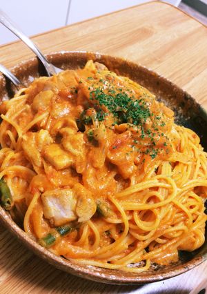 トマトクリームスパゲッティ-レシピのメイン写真