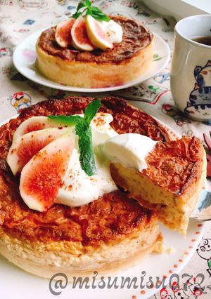 お砂糖なし☆無花果のチーズケーキ(動画有-レシピのメイン写真