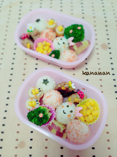 簡単コロコロおにぎり弁当 幼稚園-レシピのメイン写真