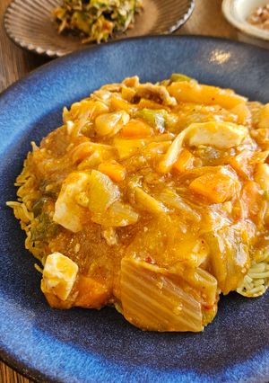 旨辛餡掛け焼きそば。-レシピのメイン写真
