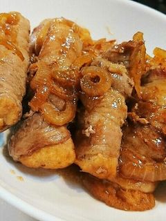 厚揚げの豚肉巻き~生姜焼き風~-レシピのメイン写真