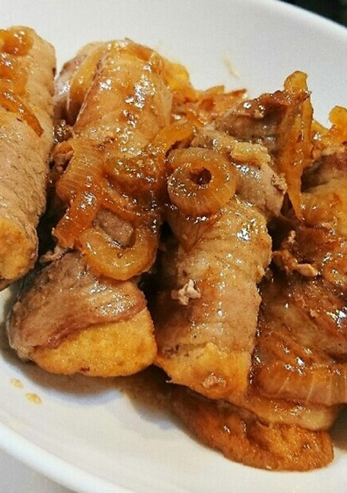 厚揚げの豚肉巻き～生姜焼き風～-レシピのメイン写真