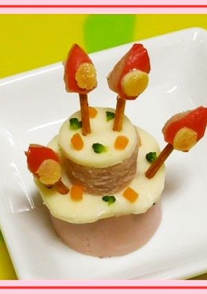 誕生日ケーキ　キャラ弁おかず ソーセージ-レシピのメイン写真