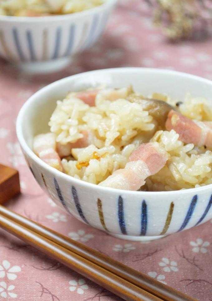 簡単激うま！ベーコンときのこの炊込みご飯-レシピのメイン写真
