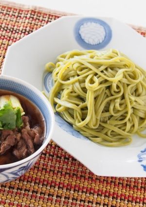 ツルムラサキ入り「翠麺」の牛つけ麺-レシピのメイン写真