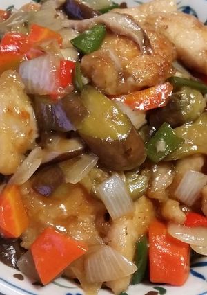*ぽん酢で簡単!鶏むね肉と茄子の酢豚風*-レシピのメイン写真