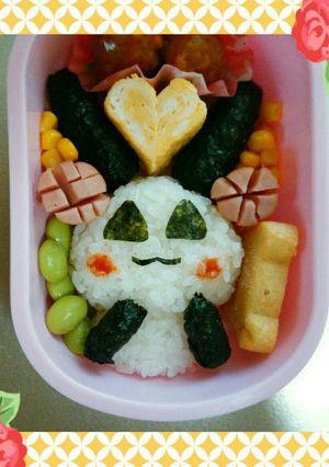 キャラ弁　うさぱんだ♡　簡単　おにぎり★-レシピのメイン写真