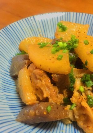 簡単♡豚バラ大根こんにゃくの旨い煮焼き♡-レシピのメイン写真