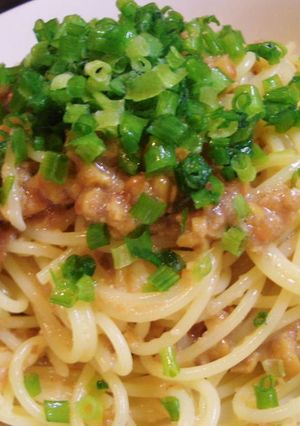 うめ~♡納豆めんたいスパ-レシピのメイン写真